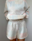 Shades Of Blue Quilted Pastel Shorts