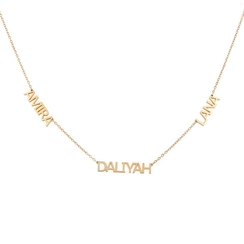 Water Resistant Custom My Mantra/Name Necklaces - Gold