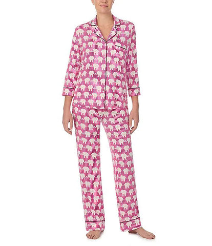 Elephant Stripe  3/4 Pajama Set