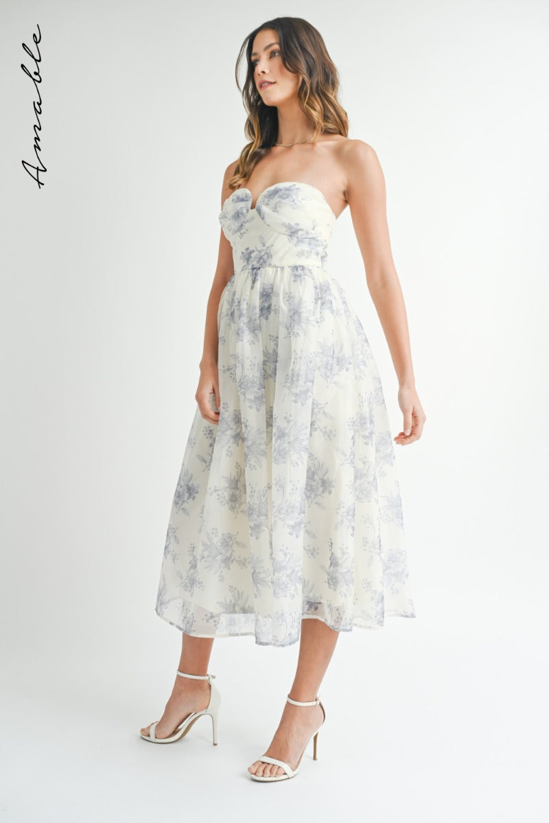 Ali Floral Strapless Dress