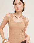Lacey Textured Square Neck Tank