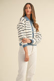 Alla Striped Denim Cardigan