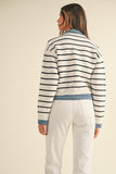 Alla Striped Denim Cardigan