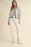 Alla Striped Denim Cardigan