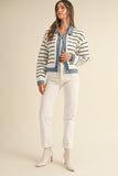 Alla Striped Denim Cardigan