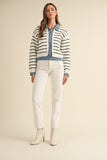 Alla Striped Denim Cardigan