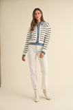 Alla Striped Denim Cardigan