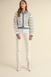 Alla Striped Denim Cardigan