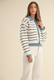 Alla Striped Denim Cardigan