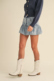 Chichi Denim Bubble Hem Skirt