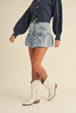 Chichi Denim Bubble Hem Skirt