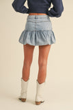 Chichi Denim Bubble Hem Skirt