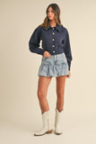 Chichi Denim Bubble Hem Skirt