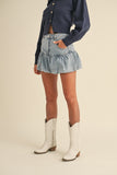 Chichi Denim Bubble Hem Skirt