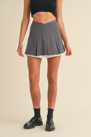 Val Pleated Mini Skirt