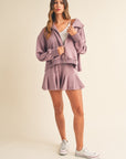 Celia Flared Zip Hooide and Short Set