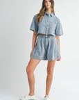 Nina Denim Short Sleeve Set