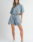 Nina Denim Short Sleeve Set