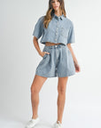 Nina Denim Short Sleeve Set