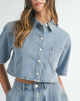 Nina Denim Short Sleeve Set