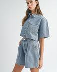 Nina Denim Short Sleeve Set