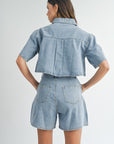 Nina Denim Short Sleeve Set