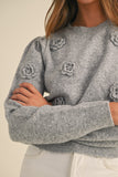 Nat Floral Applique Sweater