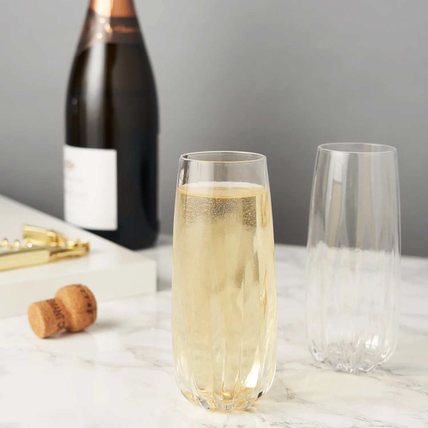 Raye Crystal Stemless Champagne Flutes - Thumbnail 2