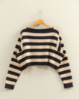 Jet Stripe Crop Sweater