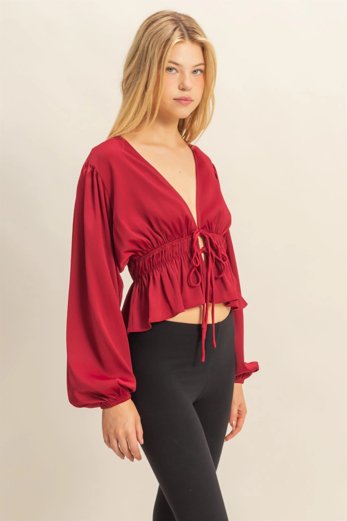Olivia Deep V-Neck Blouse