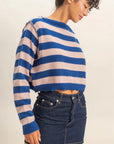 Jet Stripe Crop Sweater