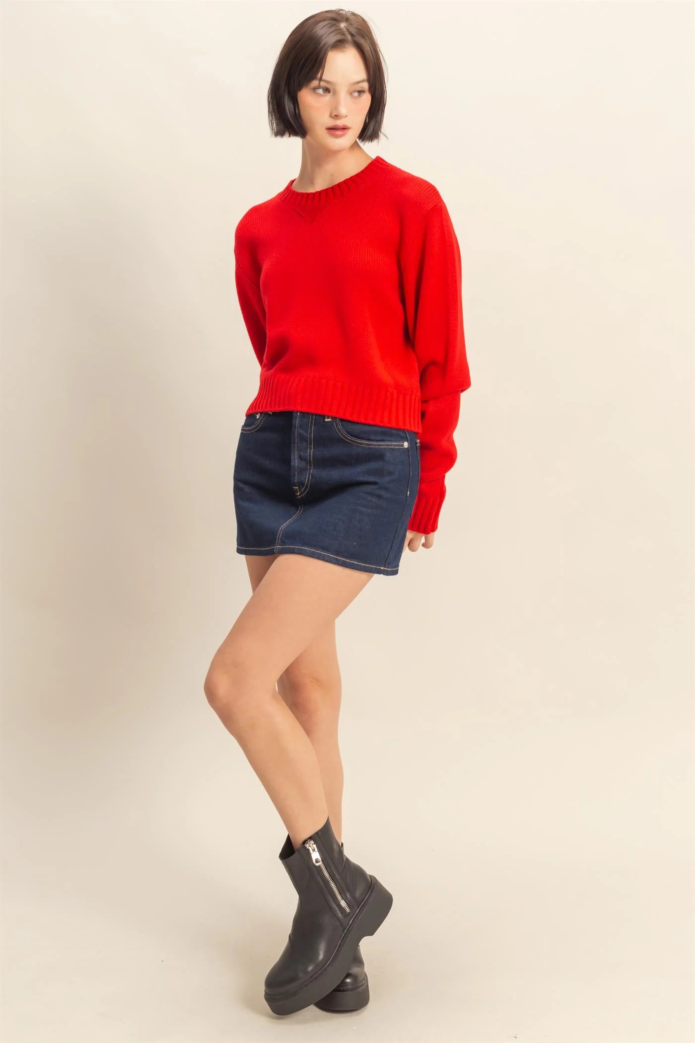 Dottie Cropped Long Sleeve Sweater