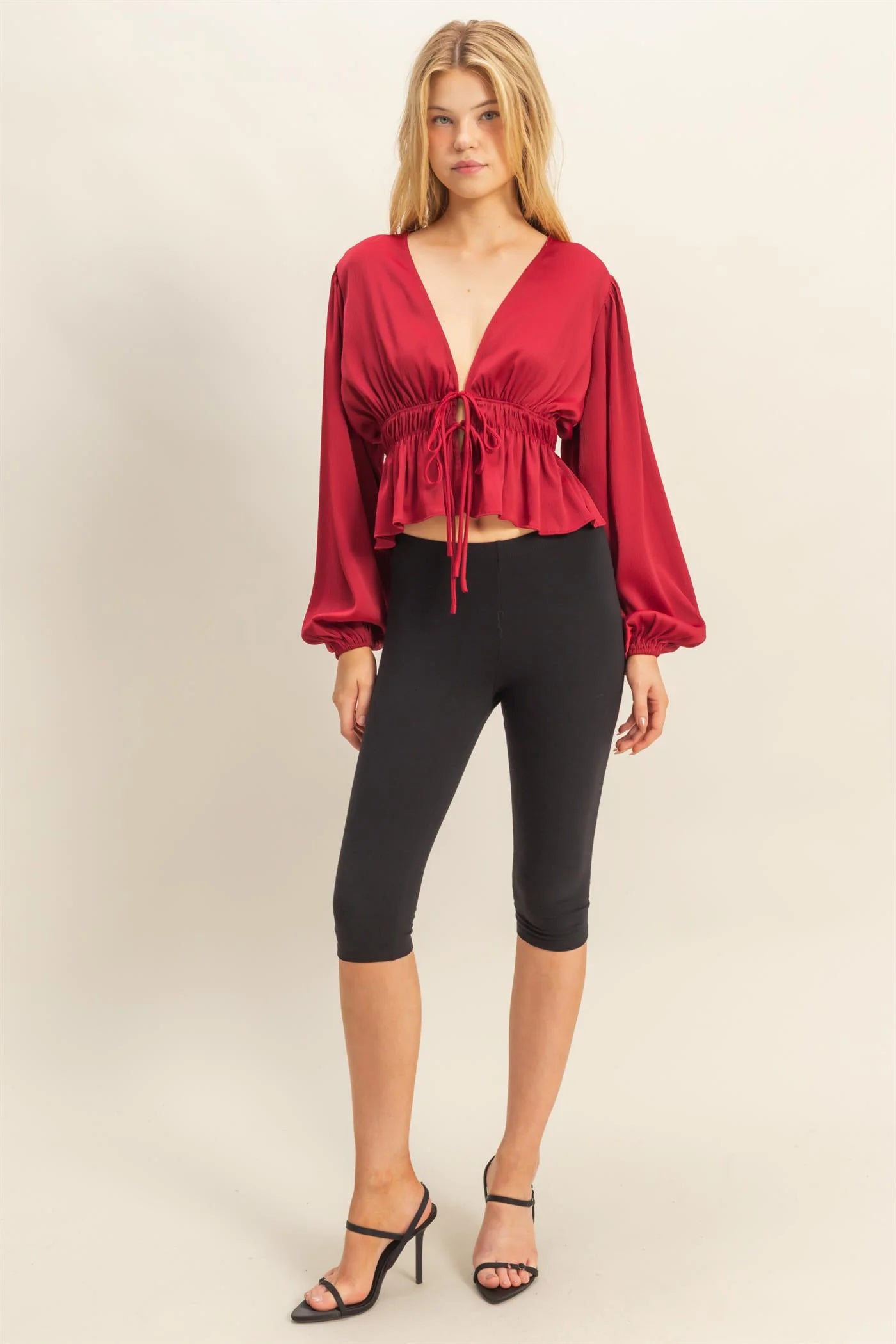 Olivia Deep V-Neck Blouse