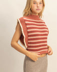 Morgan Stripe Ruffle Sweater