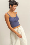 Sina Snap Button Washed Tank