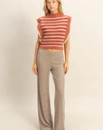 Morgan Stripe Ruffle Sweater