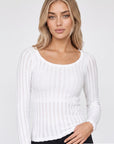 Paisley Striped Pointelle Long Sleeve