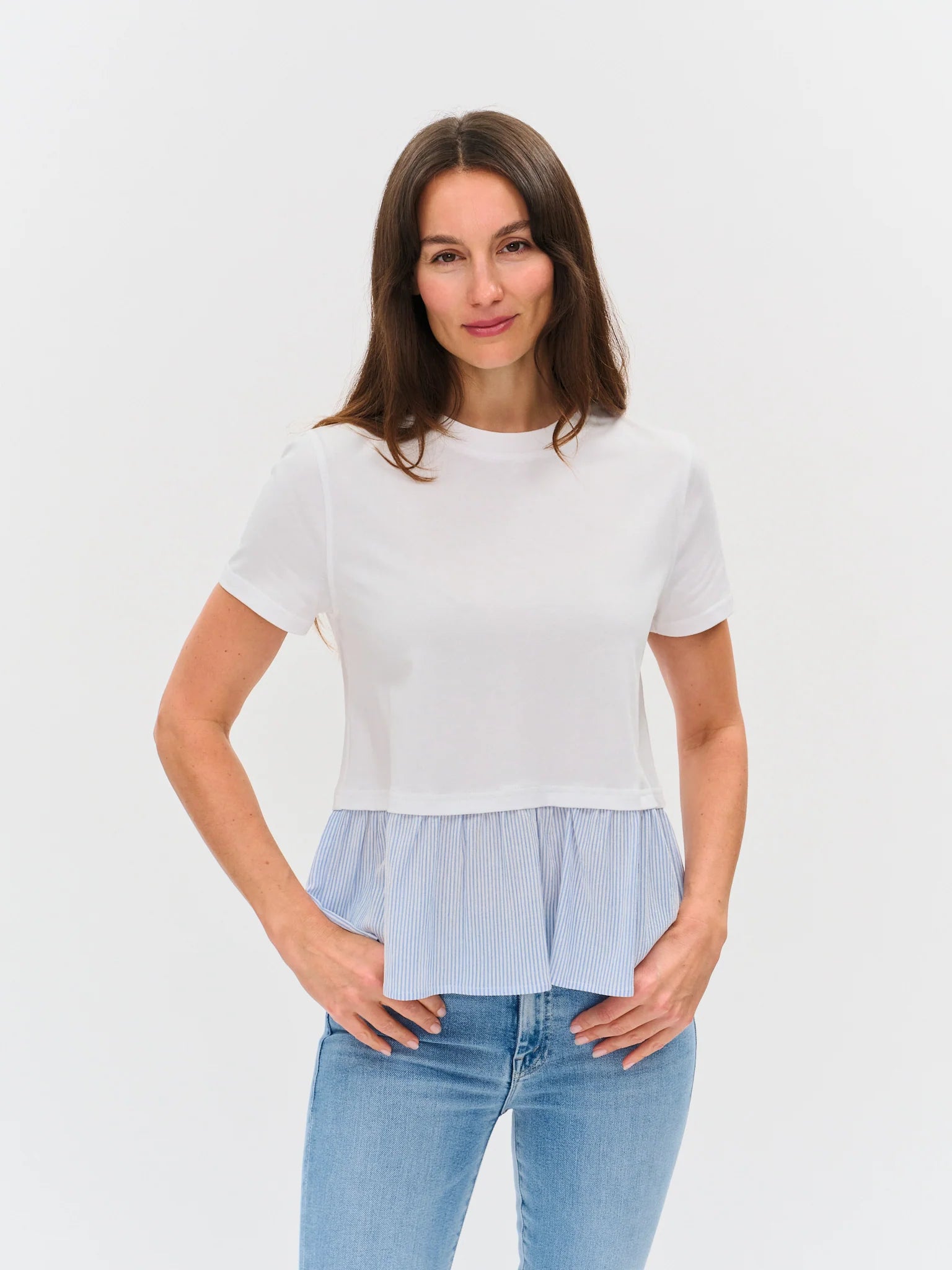 Ravello Mix Media Poplin Tee