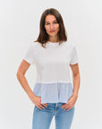 Ravello Mix Media Poplin Tee