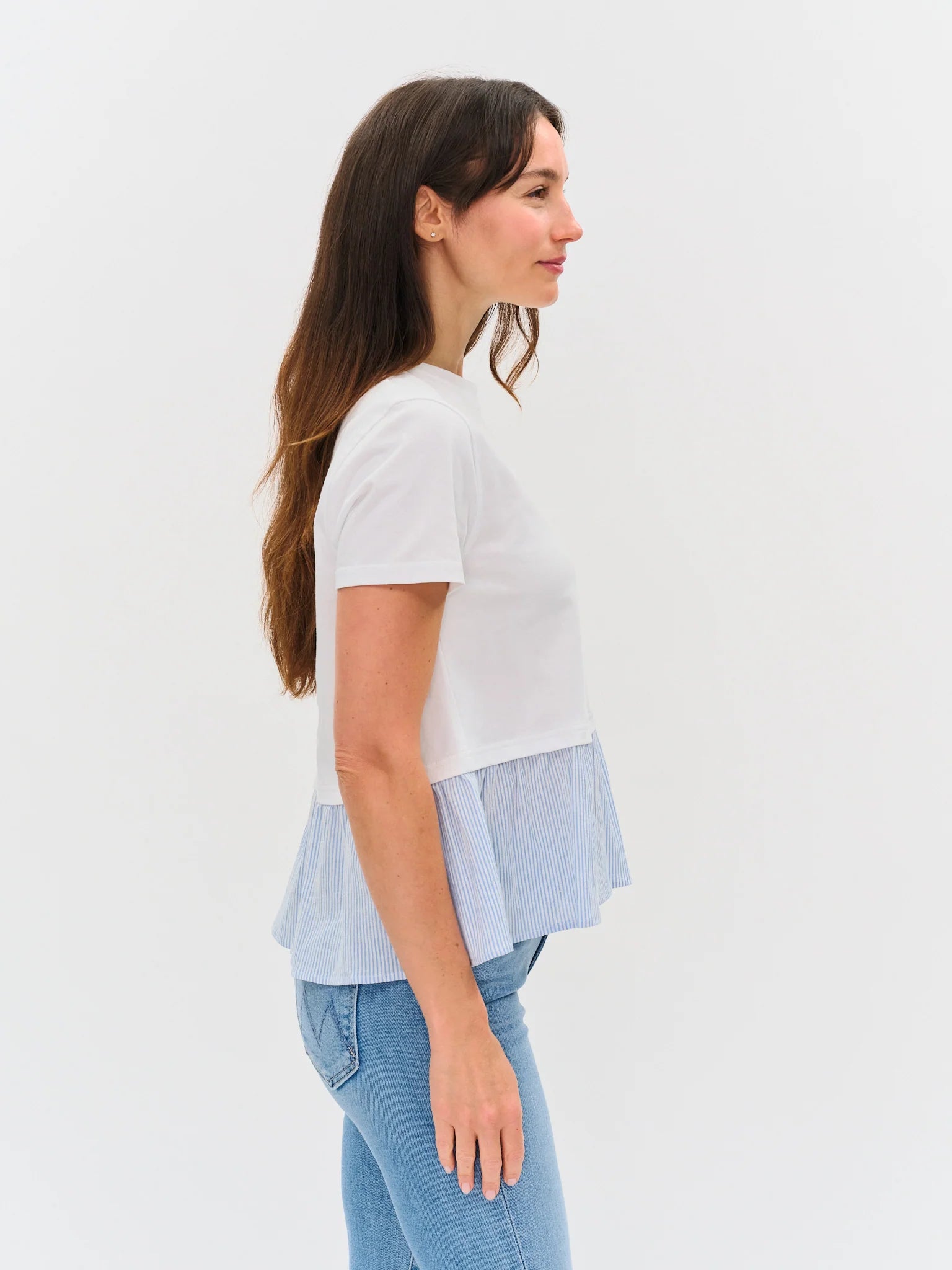 Ravello Mix Media Poplin Tee
