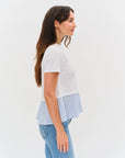 Ravello Mix Media Poplin Tee