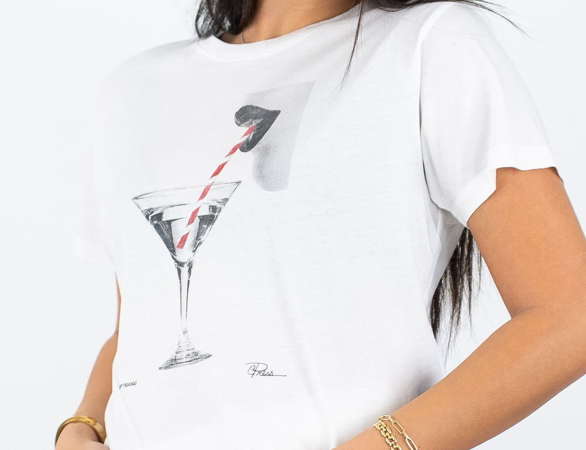Sip Tease Mushie Tee, cropped garment-only main photo