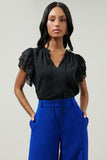 Montie Ruffle Tie Neck Top