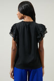 Montie Ruffle Tie Neck Top
