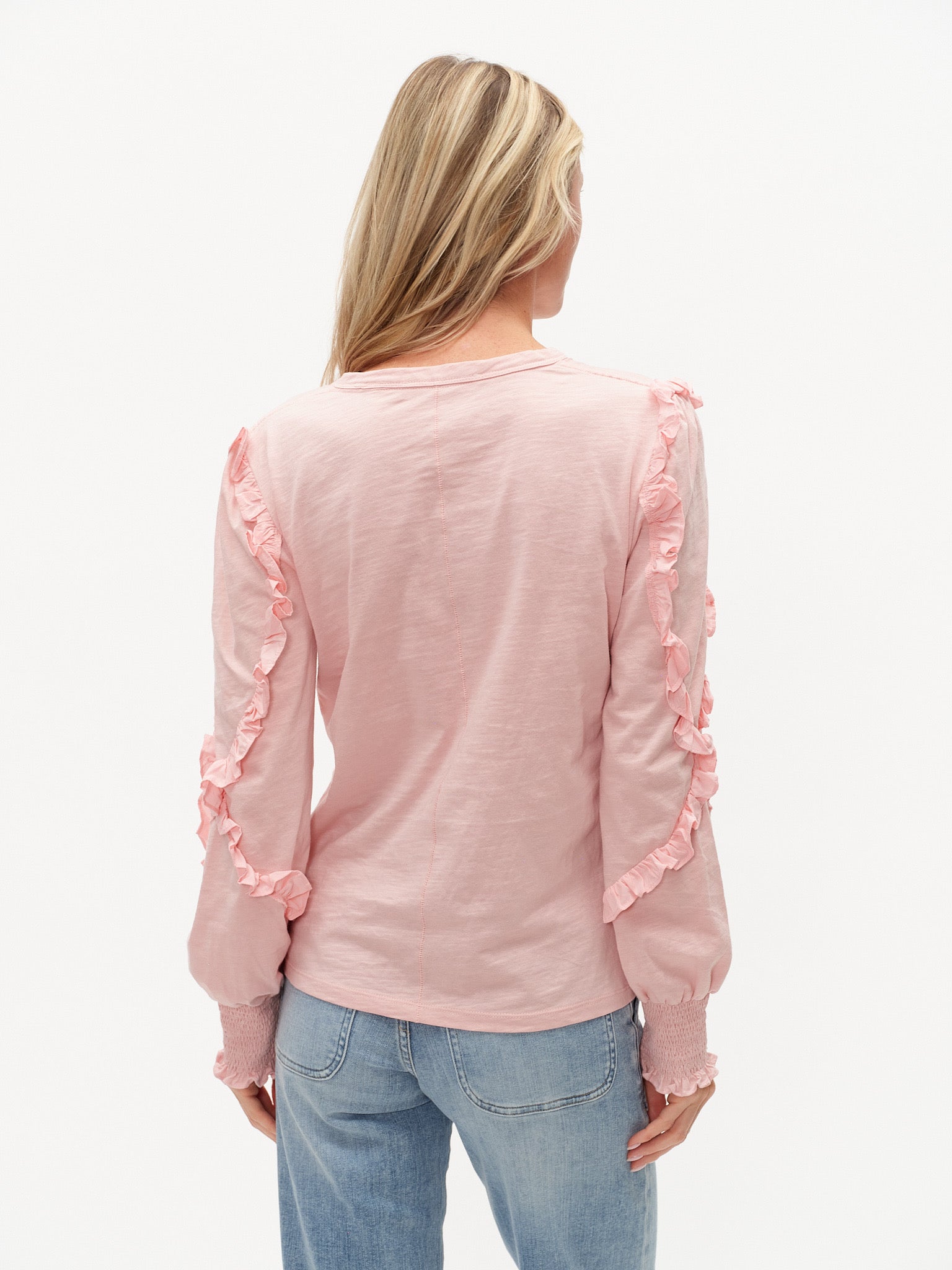 Millie Ruffle Top- Rose Quartz