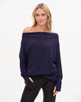 Anywhere Top Navy Lurex