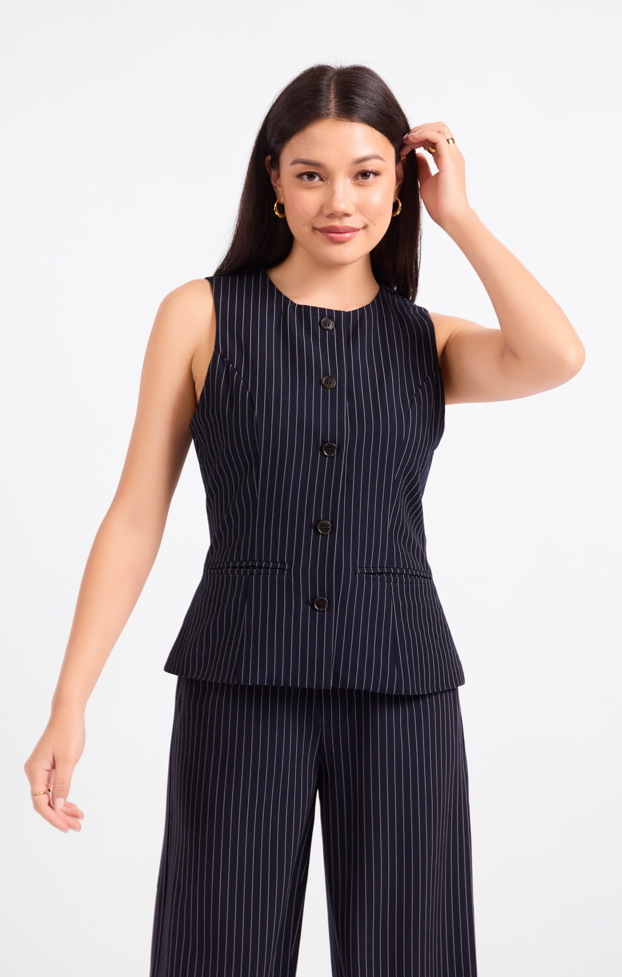 East Gate Pinstripe Waistcoat
