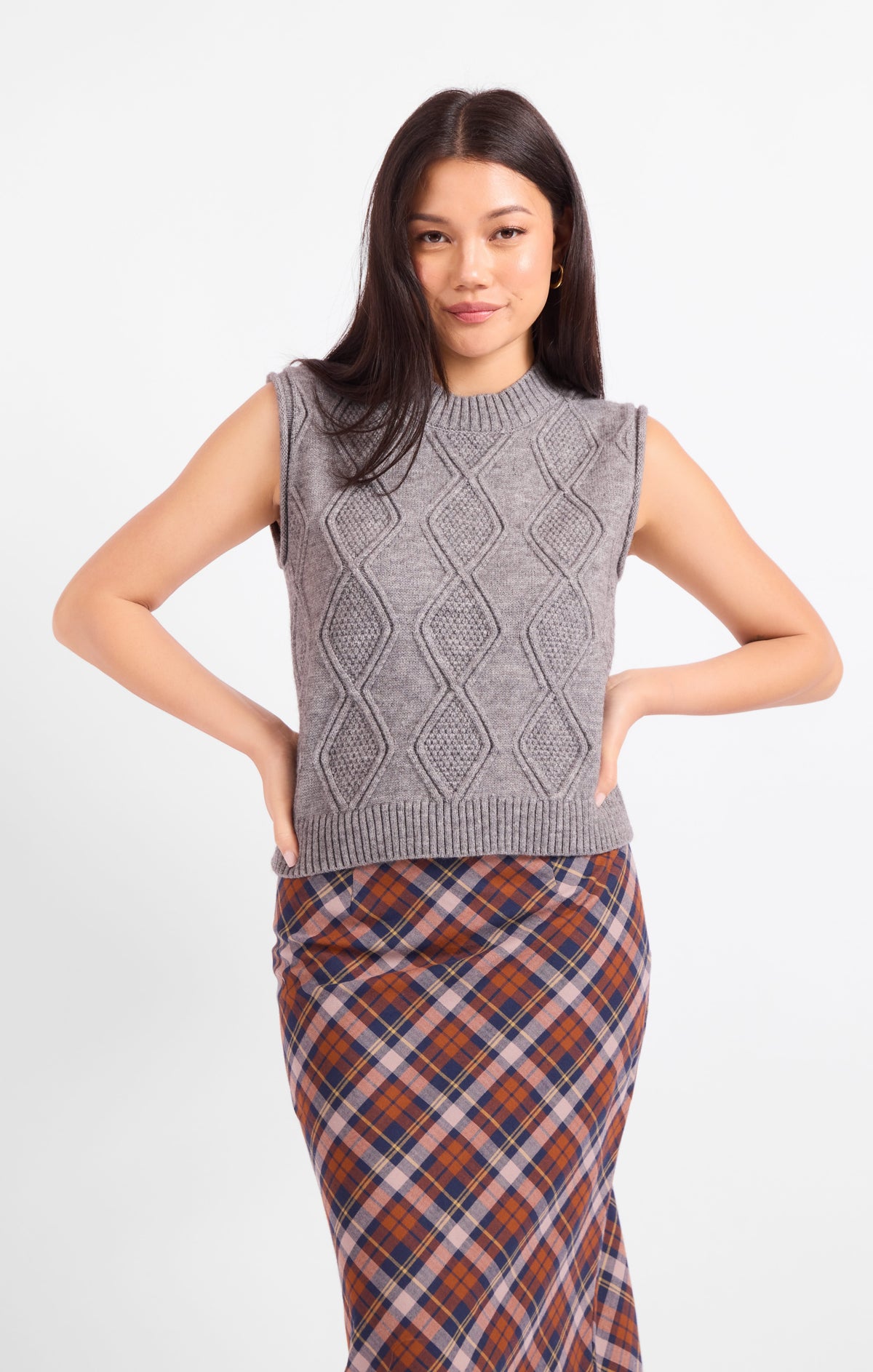 Campus Girl Geometric Sweater Vest