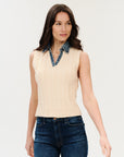 Monica Denim Collar Vest