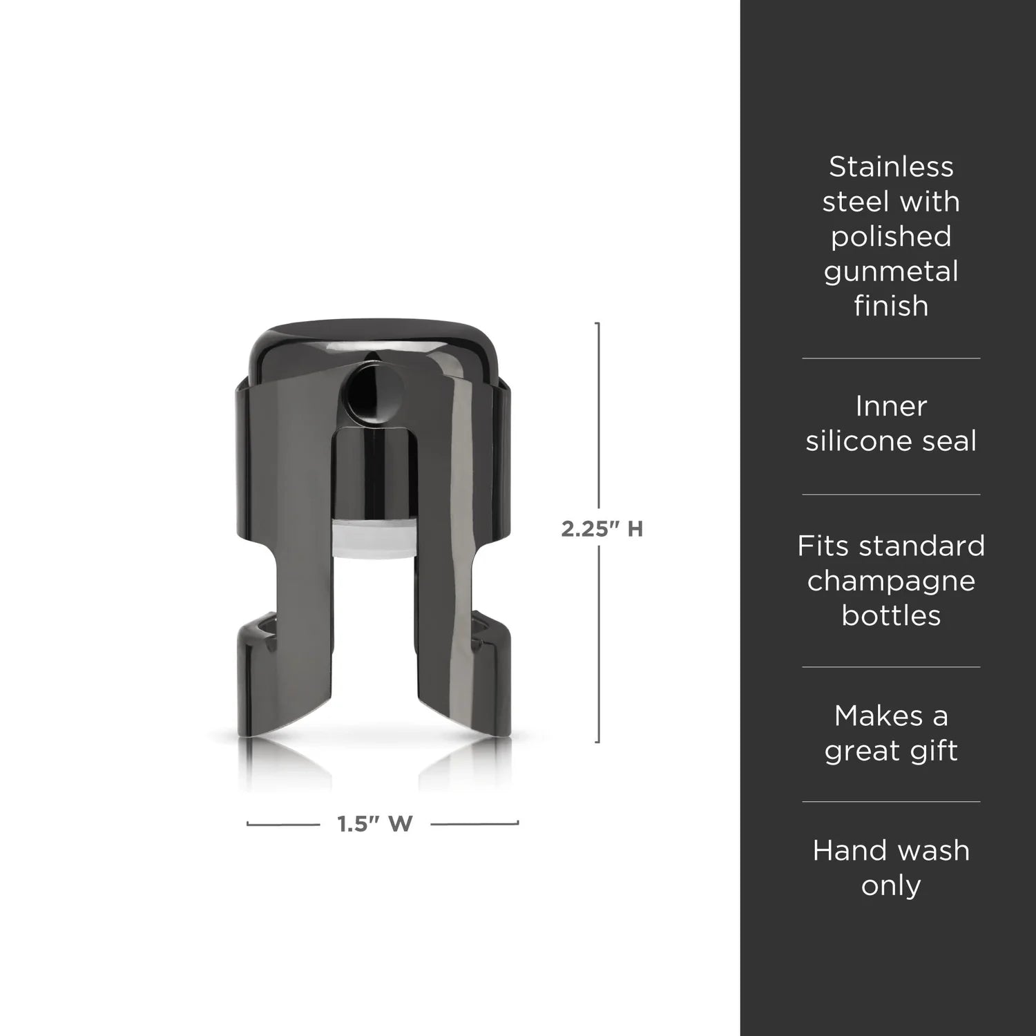 Gunmetal Champagne Stopper - Thumbnail 2